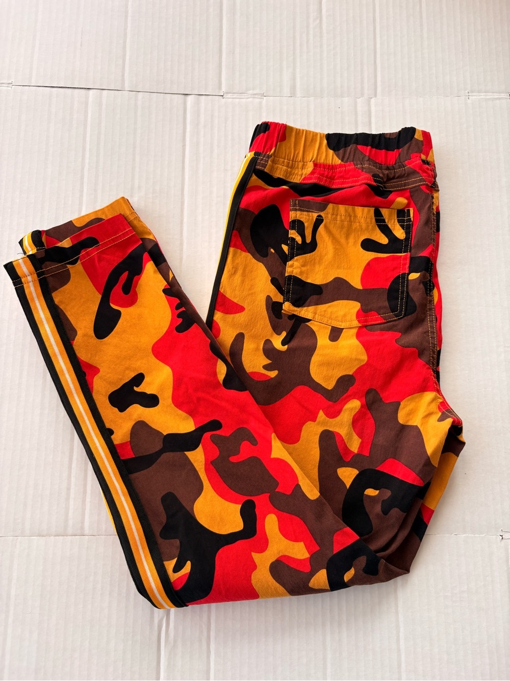 like an angel Red, Orange & Brown Camo Jogger Pants for women